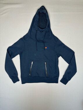 Aviator Nation Heather Navy Ninja Pullover Cowl Neck Hoodie Small